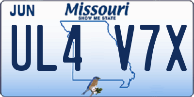 MO license plate UL4V7X