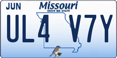 MO license plate UL4V7Y