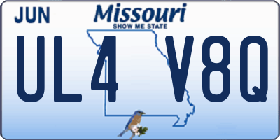 MO license plate UL4V8Q