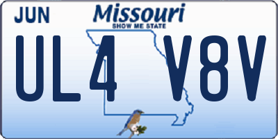 MO license plate UL4V8V