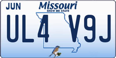 MO license plate UL4V9J