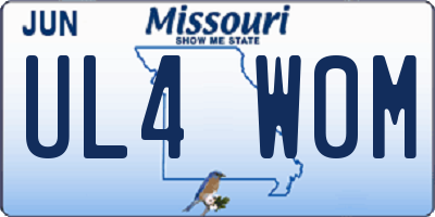 MO license plate UL4W0M