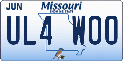 MO license plate UL4W0O