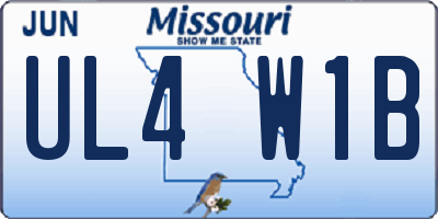 MO license plate UL4W1B