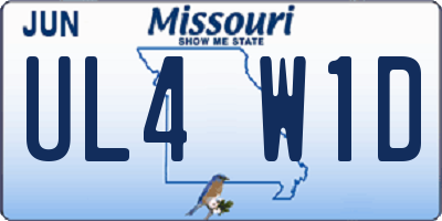 MO license plate UL4W1D