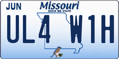 MO license plate UL4W1H