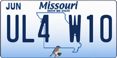 MO license plate UL4W1O