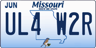 MO license plate UL4W2R