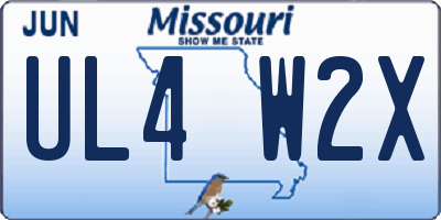 MO license plate UL4W2X