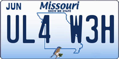 MO license plate UL4W3H