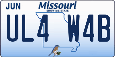 MO license plate UL4W4B