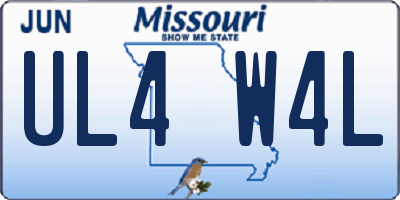 MO license plate UL4W4L