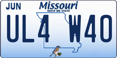 MO license plate UL4W4O
