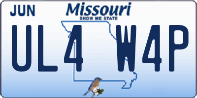 MO license plate UL4W4P