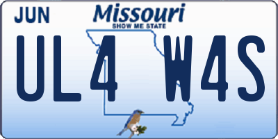 MO license plate UL4W4S