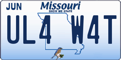 MO license plate UL4W4T