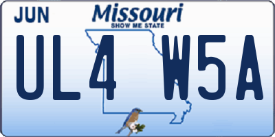 MO license plate UL4W5A