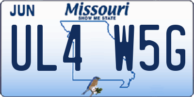 MO license plate UL4W5G