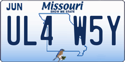 MO license plate UL4W5Y