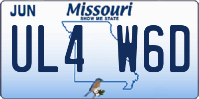 MO license plate UL4W6D