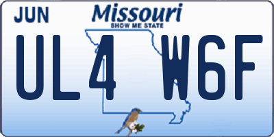 MO license plate UL4W6F