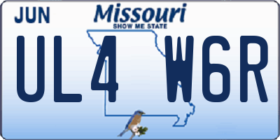 MO license plate UL4W6R