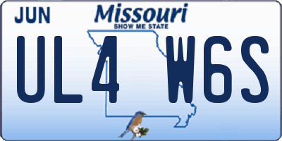 MO license plate UL4W6S
