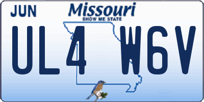MO license plate UL4W6V