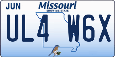MO license plate UL4W6X