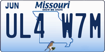 MO license plate UL4W7M
