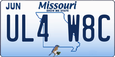MO license plate UL4W8C