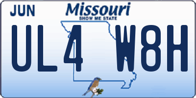 MO license plate UL4W8H