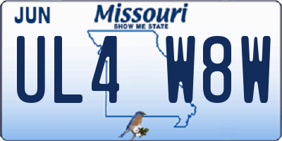 MO license plate UL4W8W