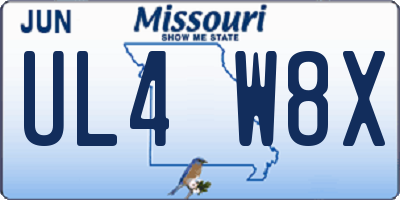 MO license plate UL4W8X