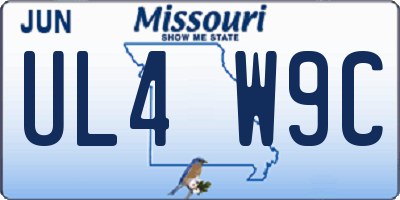 MO license plate UL4W9C