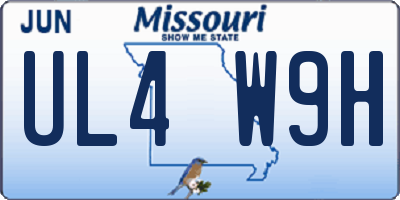 MO license plate UL4W9H