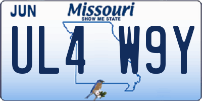 MO license plate UL4W9Y