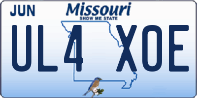 MO license plate UL4X0E