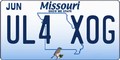 MO license plate UL4X0G