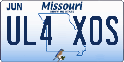 MO license plate UL4X0S