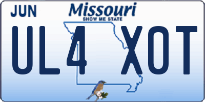 MO license plate UL4X0T
