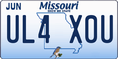MO license plate UL4X0U