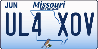 MO license plate UL4X0V