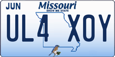 MO license plate UL4X0Y