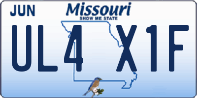 MO license plate UL4X1F