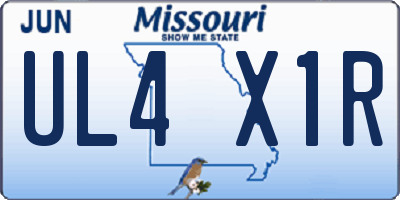 MO license plate UL4X1R