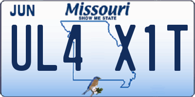 MO license plate UL4X1T