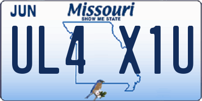 MO license plate UL4X1U
