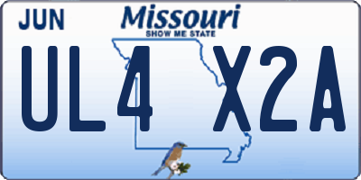 MO license plate UL4X2A