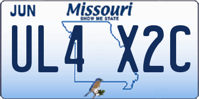 MO license plate UL4X2C